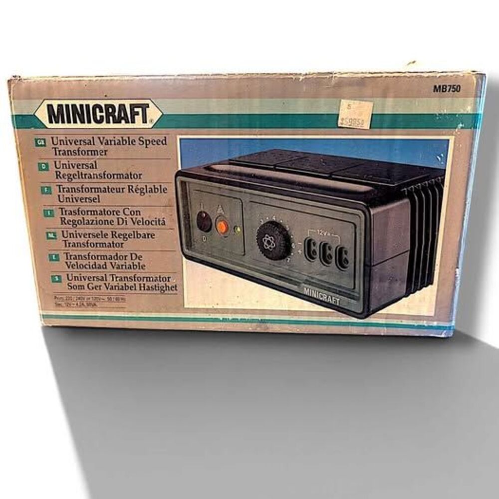 Vintage Minicraft MB750 Universal Variable Speed Transformer ORIGINAL Box/Tags